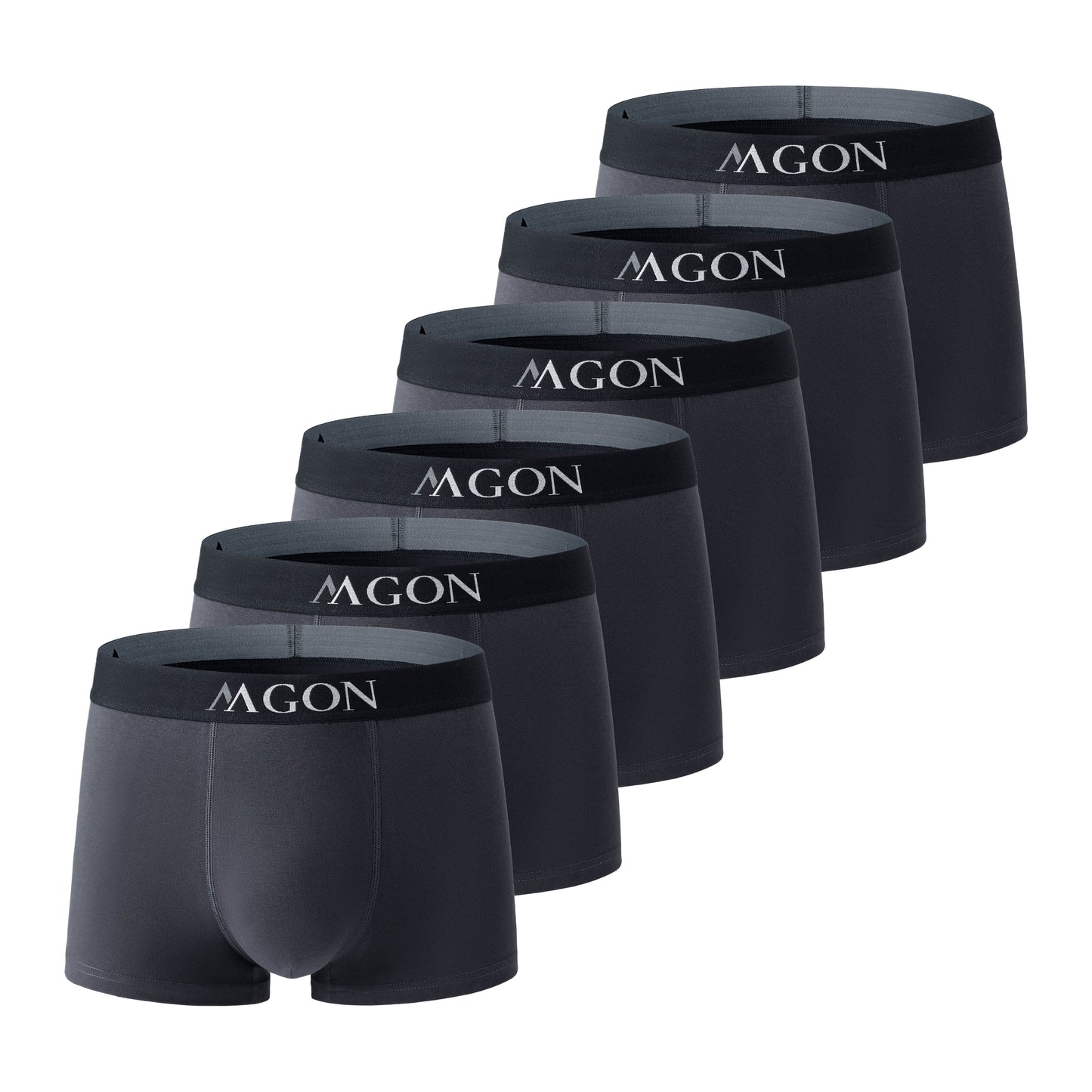 Boxershorts Herren dunkel grau aus Baumwolle 6er Pack
