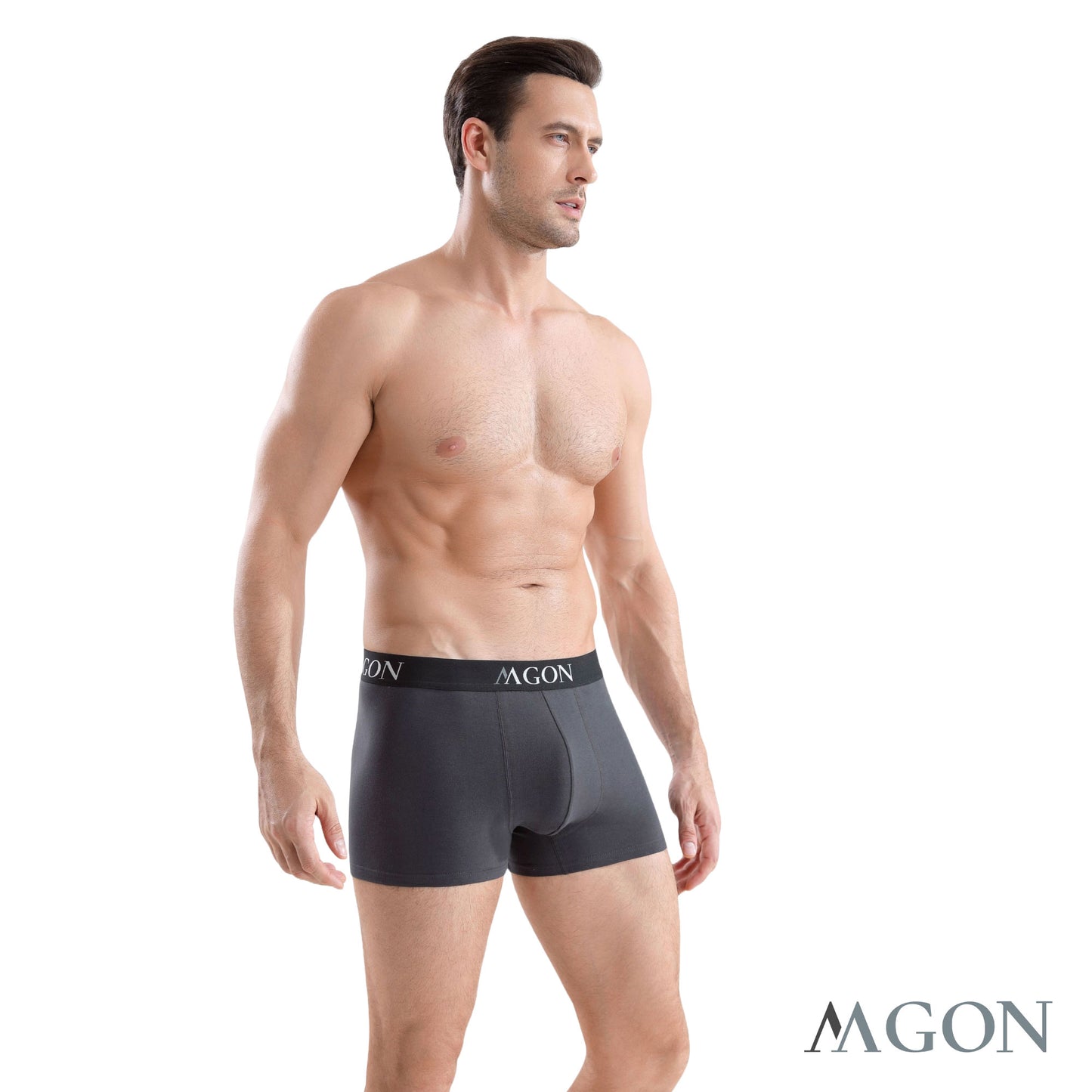 Boxershorts Herren dunkelgrau aus Baumwolle 3er Pack