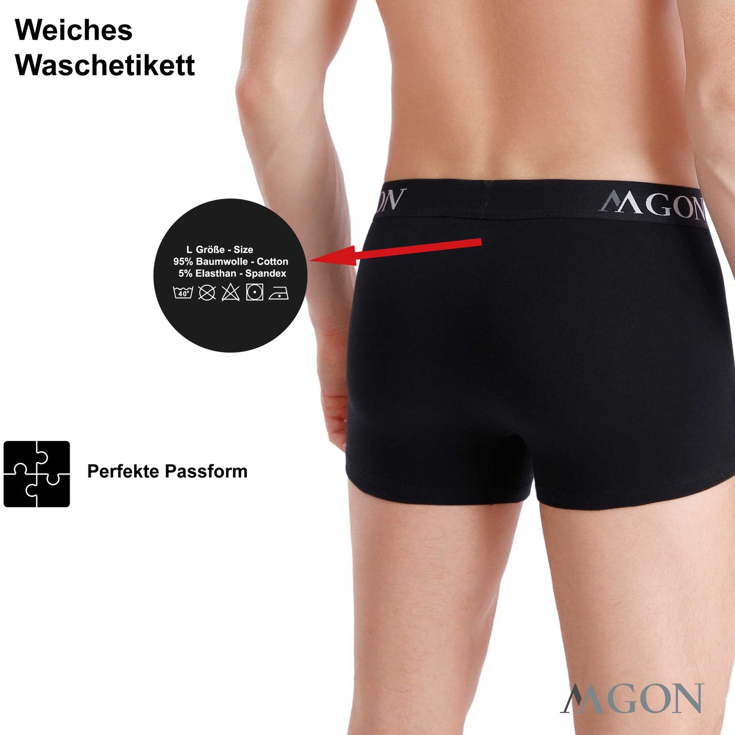 Boxershorts Herren dunkel grau aus Baumwolle 6er Pack