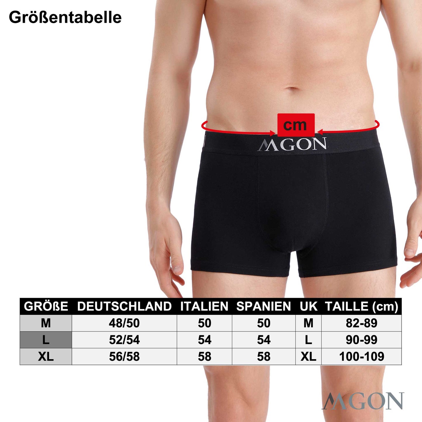 Boxershorts Herren dunkel grau aus Baumwolle 6er Pack