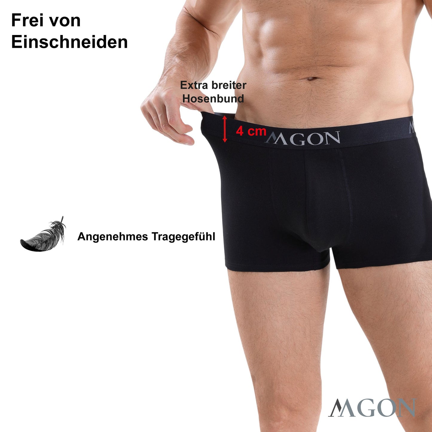 Boxershorts Herren weiss aus Baumwolle 3er Pack