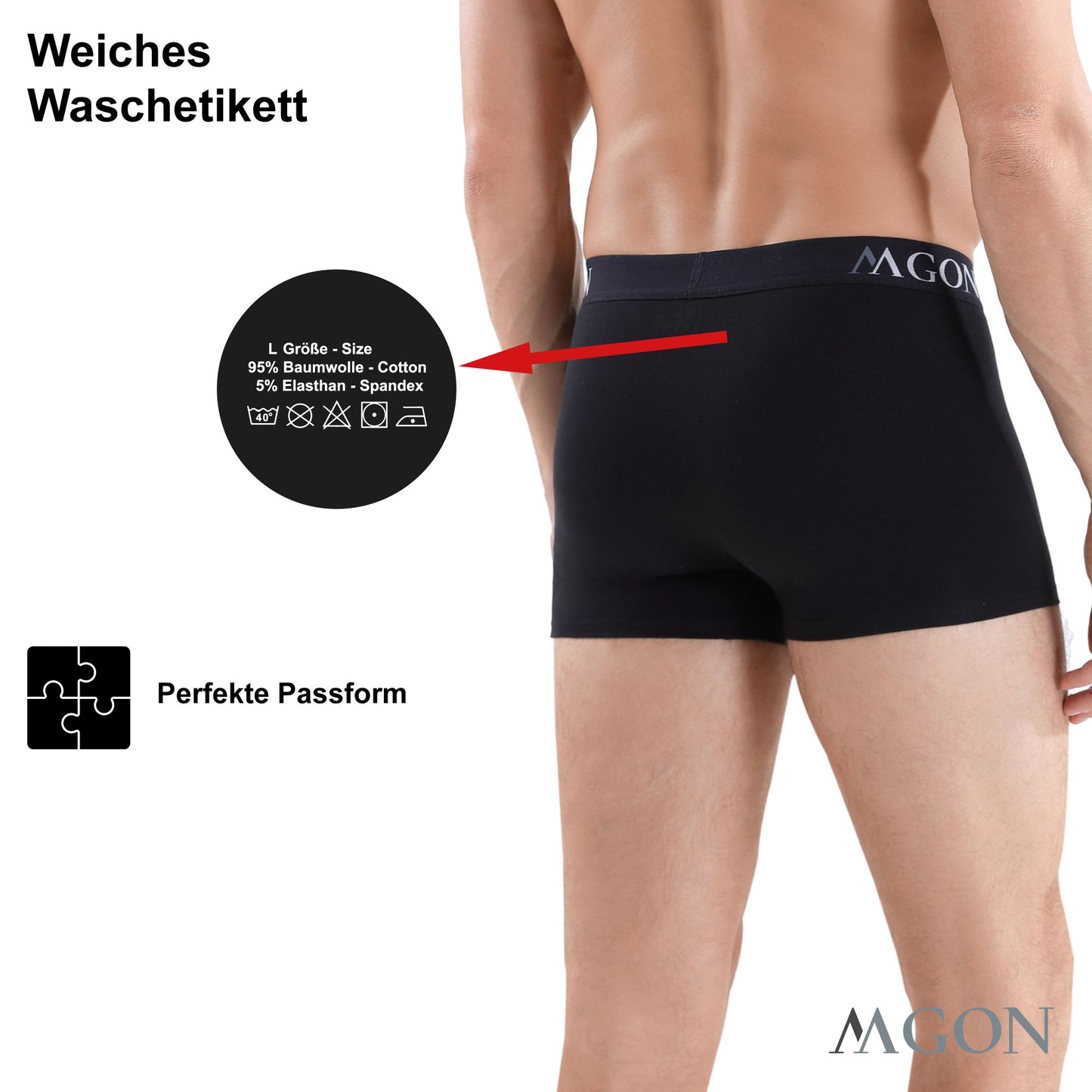 Boxershorts Herren weiss aus Baumwolle 3er Pack