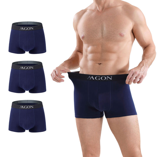 Boxershorts Herren dunkel blau aus Baumwolle 3er Pack