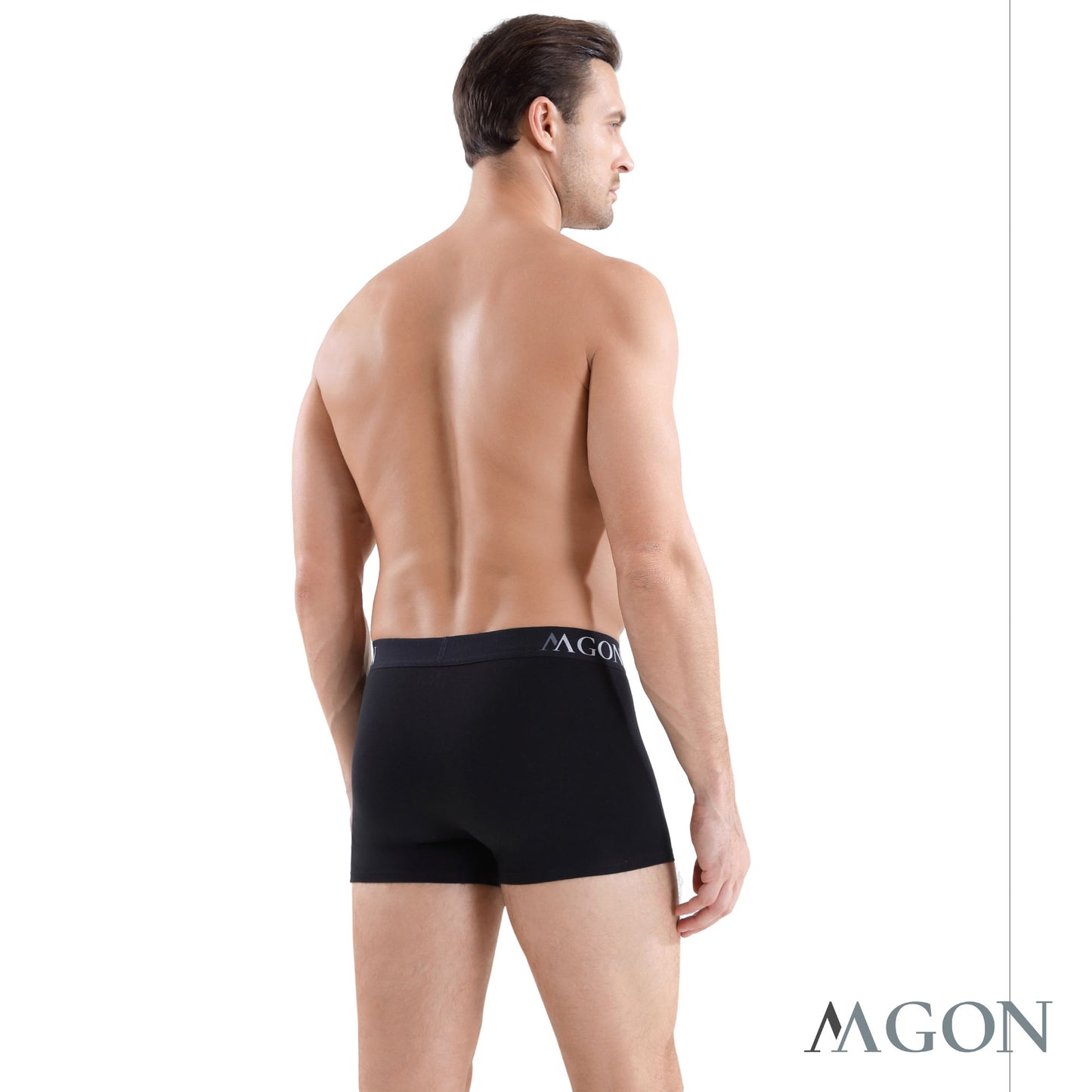 Boxershorts Herren schwarz aus Baumwolle 3er Pack