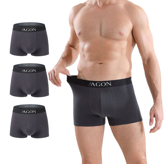Boxershorts Herren dunkel grau aus Baumwolle 3er Pack