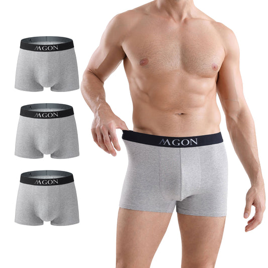 Boxershorts Herren grau aus Baumwolle 3er Pack